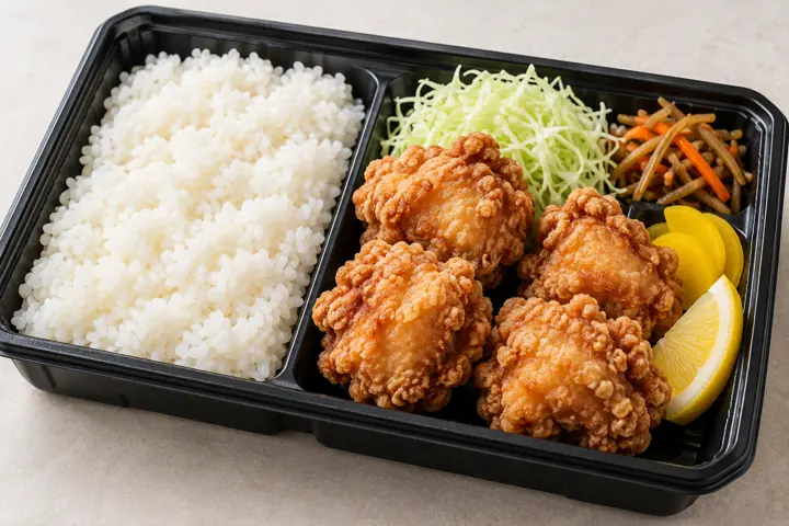 から揚弁当をイメージした鶏肉とレモンのイメージ画像