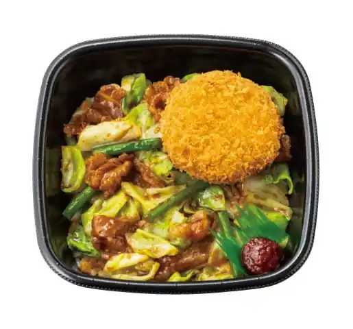 牛キャベ丼(メンチカツ)
